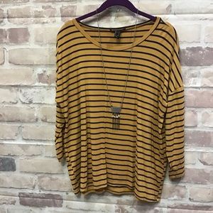 Forever 21 striped soft l/s top soft & comfort med